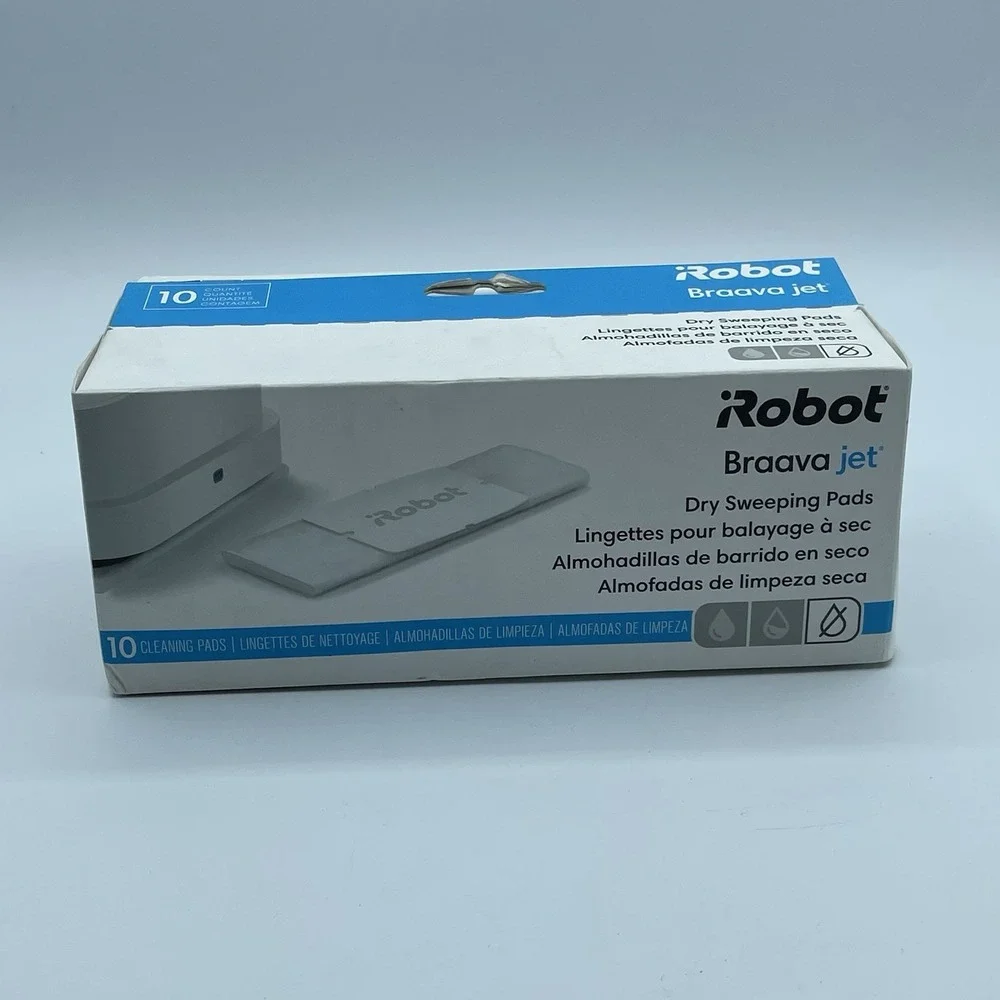 iRobot Braava Jet Dry Sweeping Pads, White, 10 Cleaning Pads